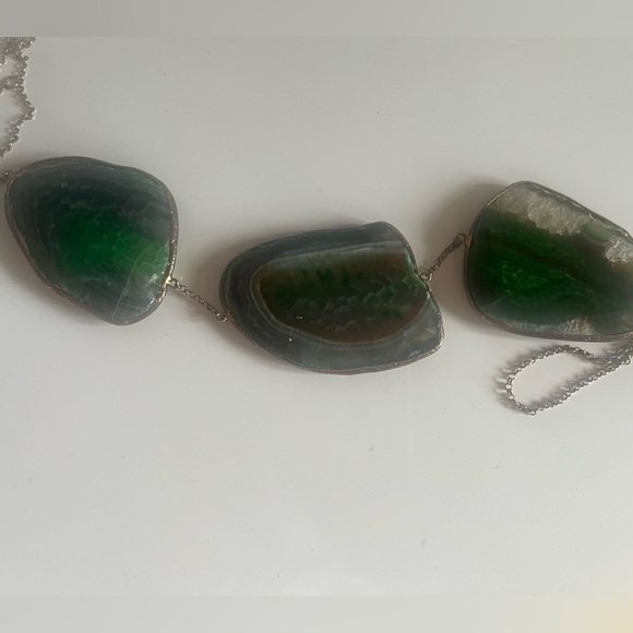 Green agathe one of a kind necklace - Picture 11 of 12
